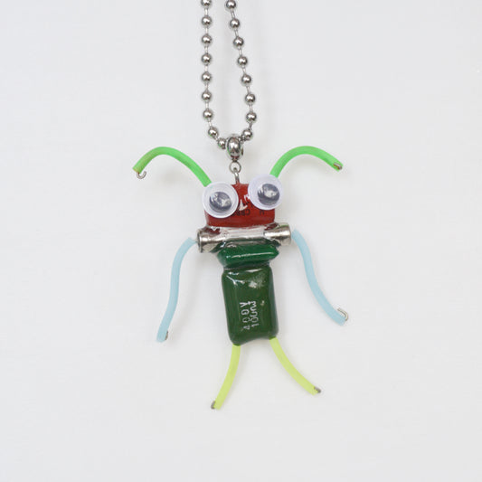 DZ010 Discarded electronic figurines with long necklaces Each one is unique