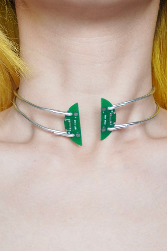 GP003 Electronic Chip Tassel Necklace (one -of-a-kind)