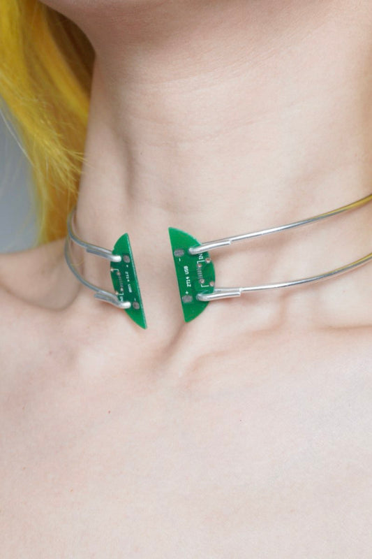 GP003 Electronic Chip Tassel Necklace (one -of-a-kind)