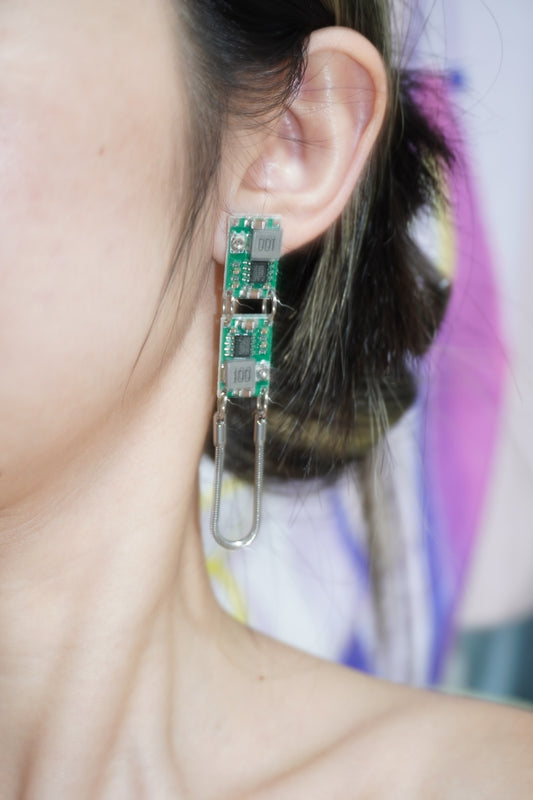 DZE001Circuit Board Tassel Earrings (Stainless Steel Earrings)