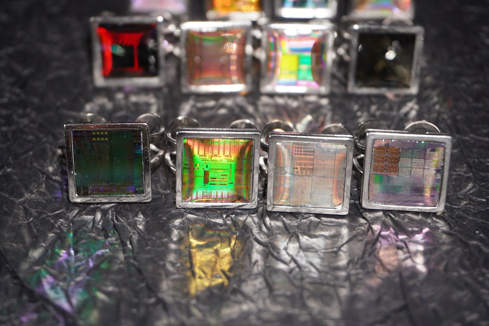 One-of-a-Kind Electronic Chip Ring — Square