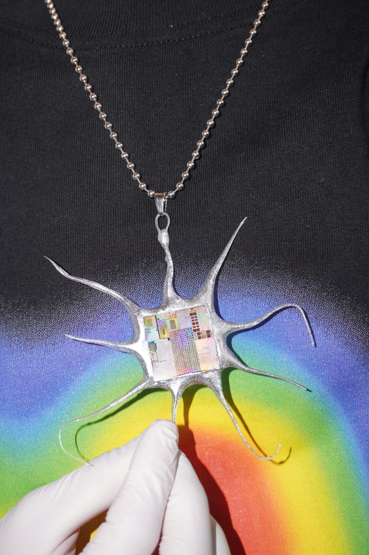 DZ006 Electronic Viruse Silicon Wafer Long Necklace