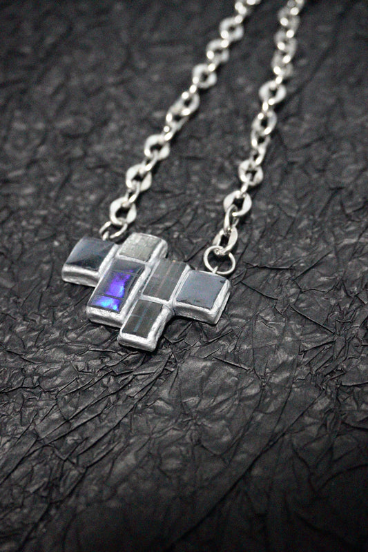 DZ005 Electronic Tiny Silicon Wafer Long Necklace