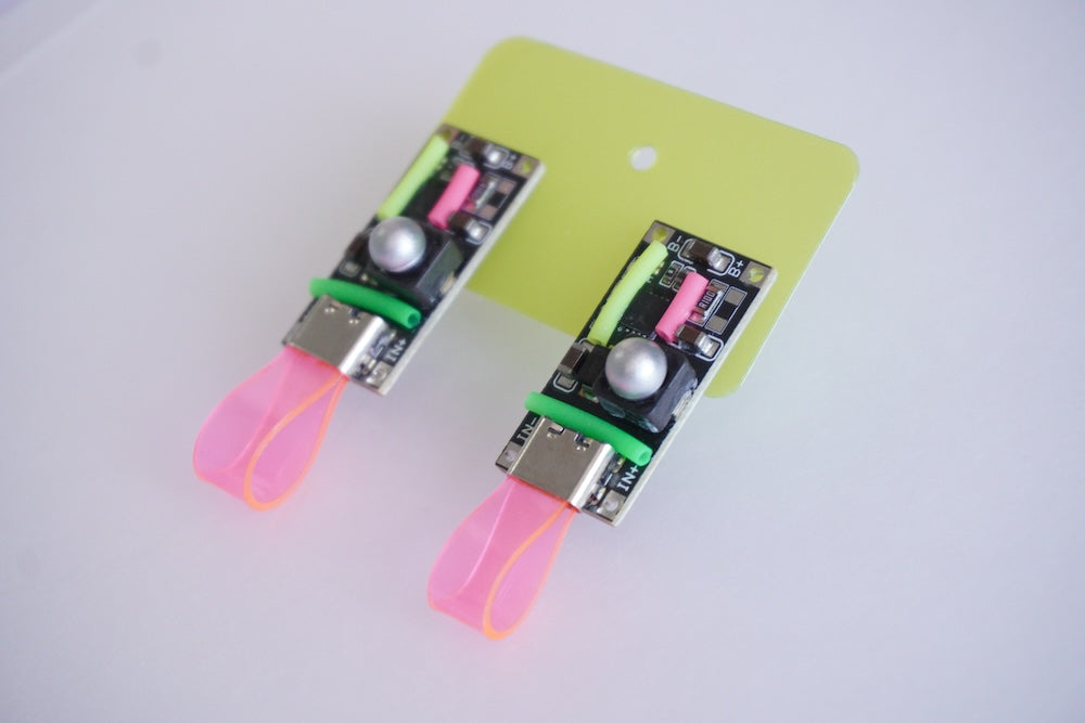 DZE002 Circuit Board Neon Fluorescent Earrings(Stainless Steel Earrings)