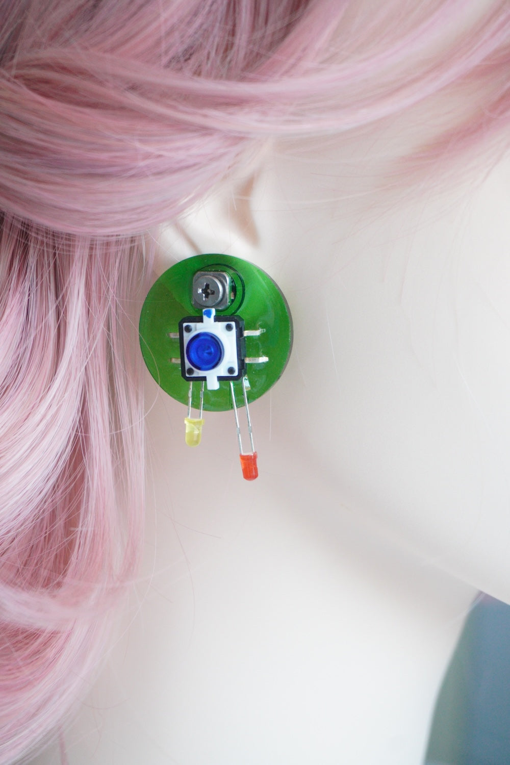DZE003 Jelly Bubble Electronic Component Earrings(Stainless Steel Earrings)