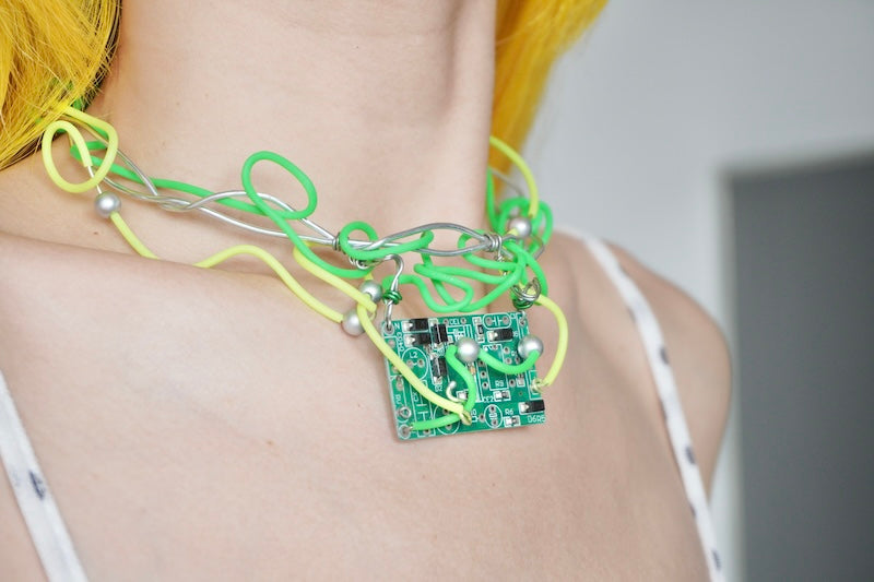 GP002 Electronic Chip Tassel Necklace (one -of-a-kind)