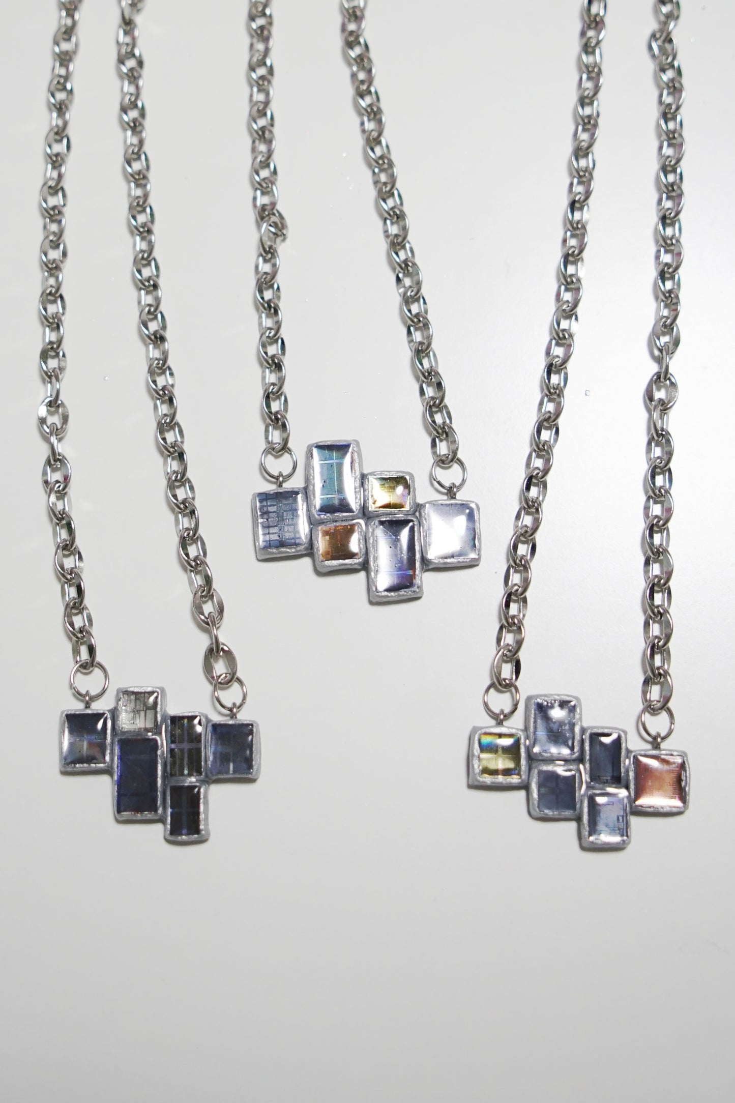 DZ005 Electronic Tiny Silicon Wafer Long Necklace