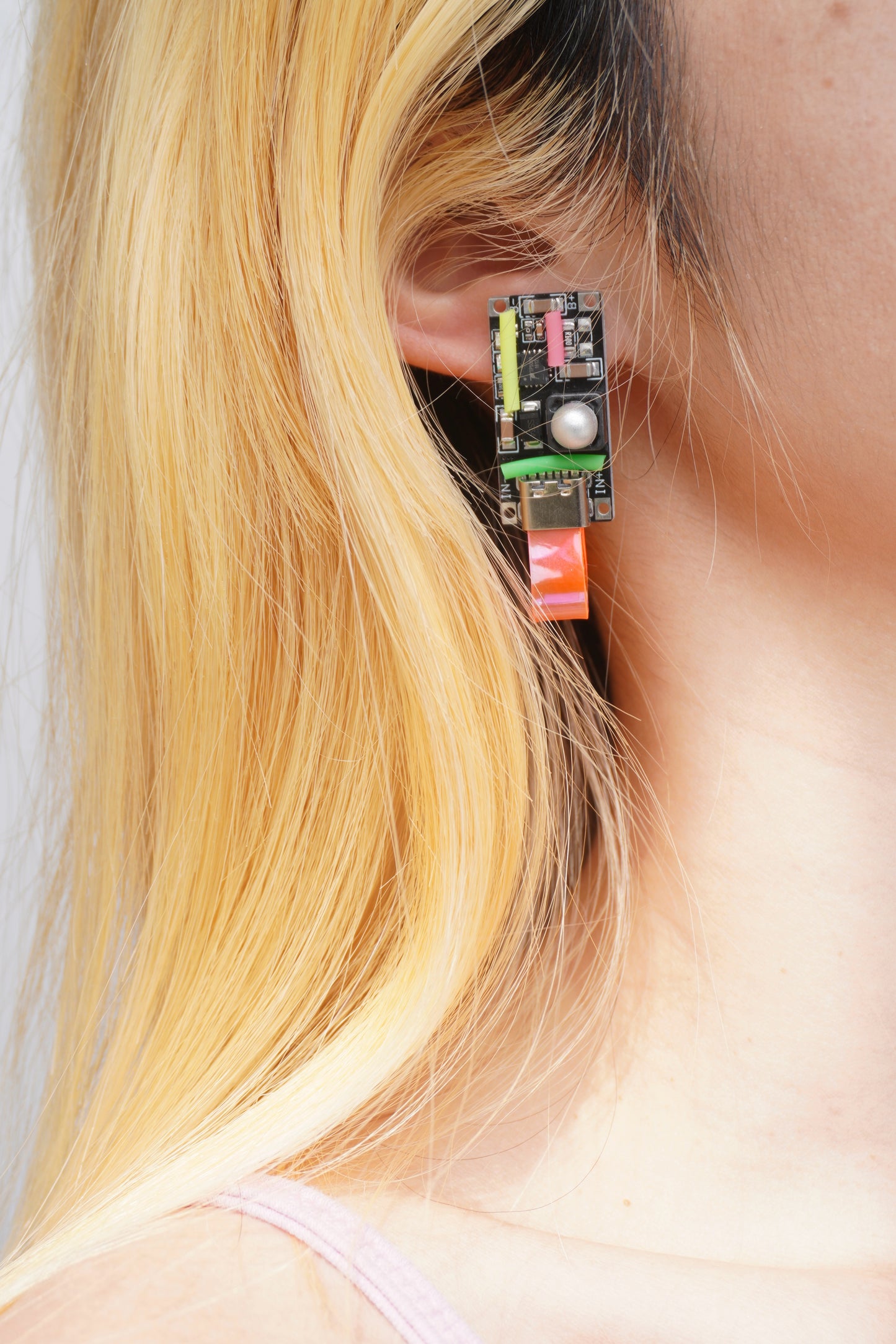 DZE002 Circuit Board Neon Fluorescent Earrings(Stainless Steel Earrings)