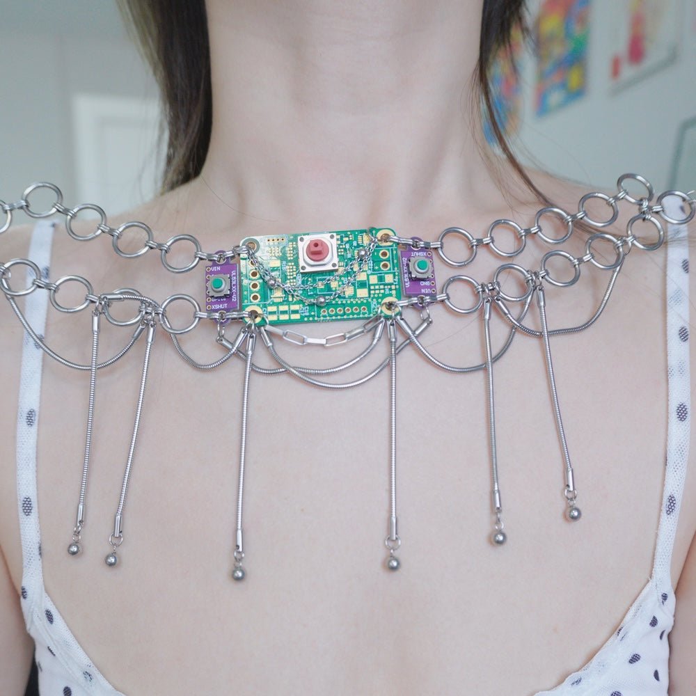Futuristic Cyberpunk Necklace—Handcrafted Multi-Layer Fringe Design - futuristic jewelry - TUAN TUAN