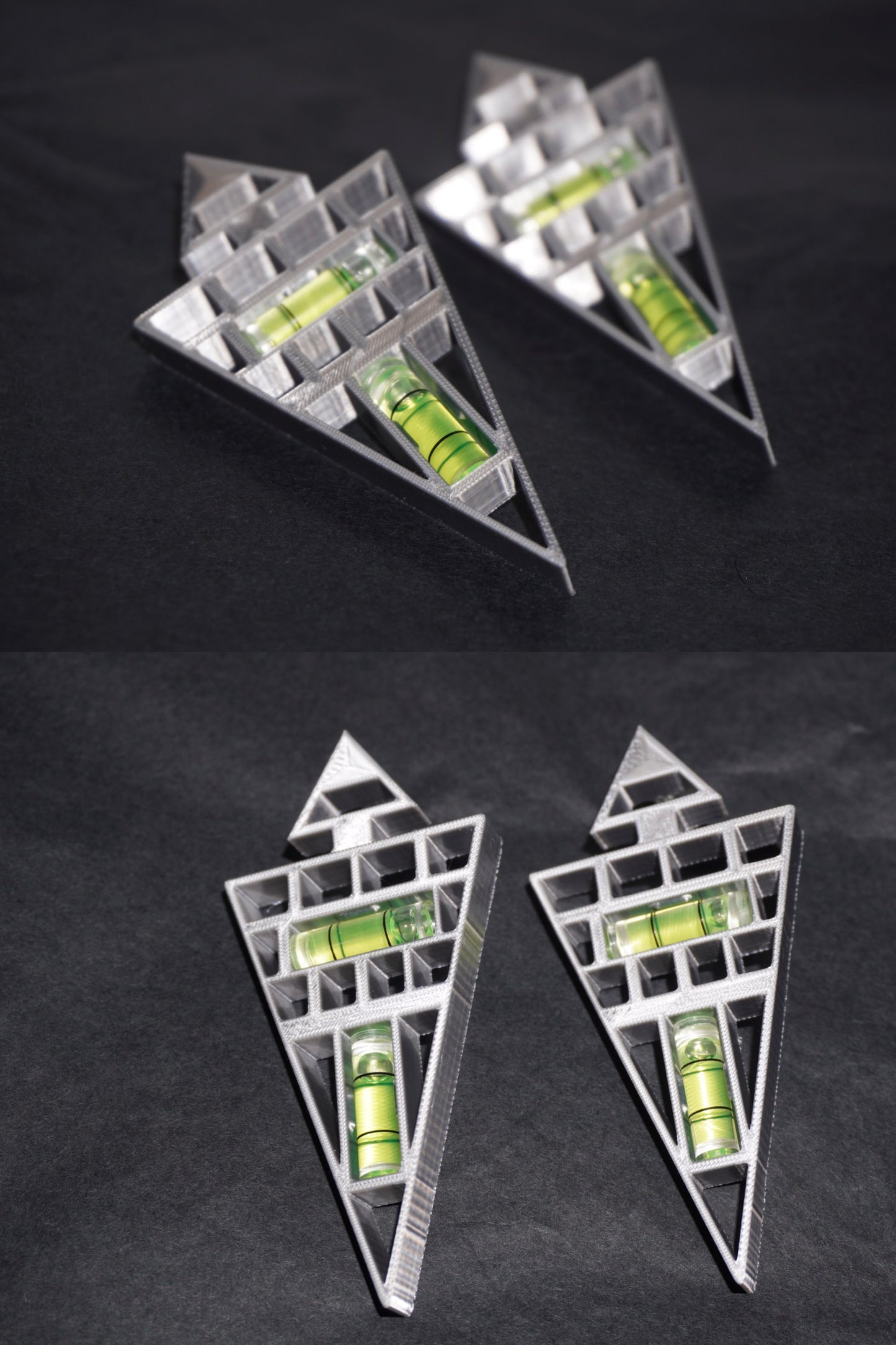 XZE002 Cyberpunk 3D-printed handmade triangular geometric spirit level exaggerated large earrings