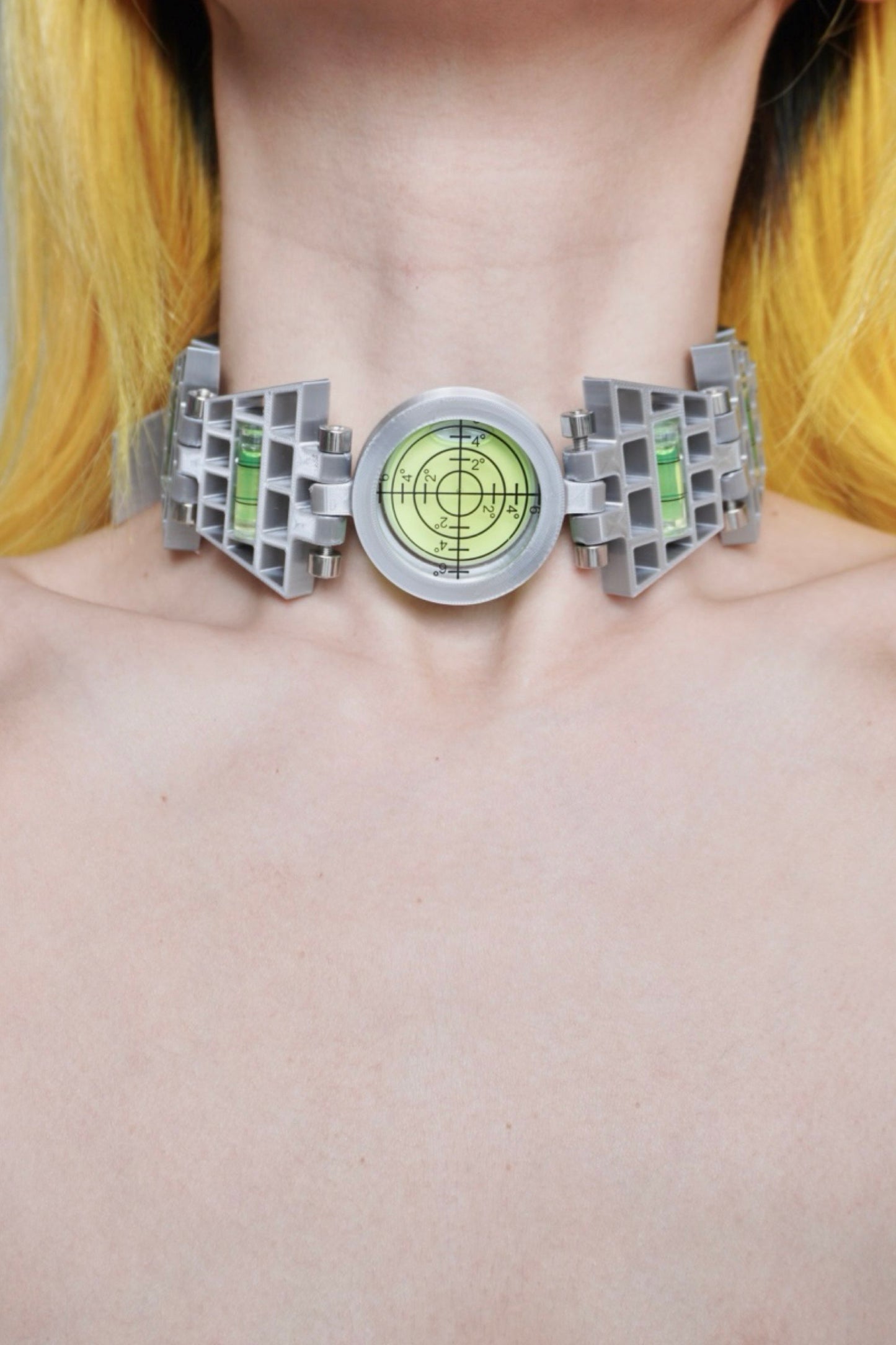 XZ003 Cyberpunk 3D Printed Handmade Level Silver Collar