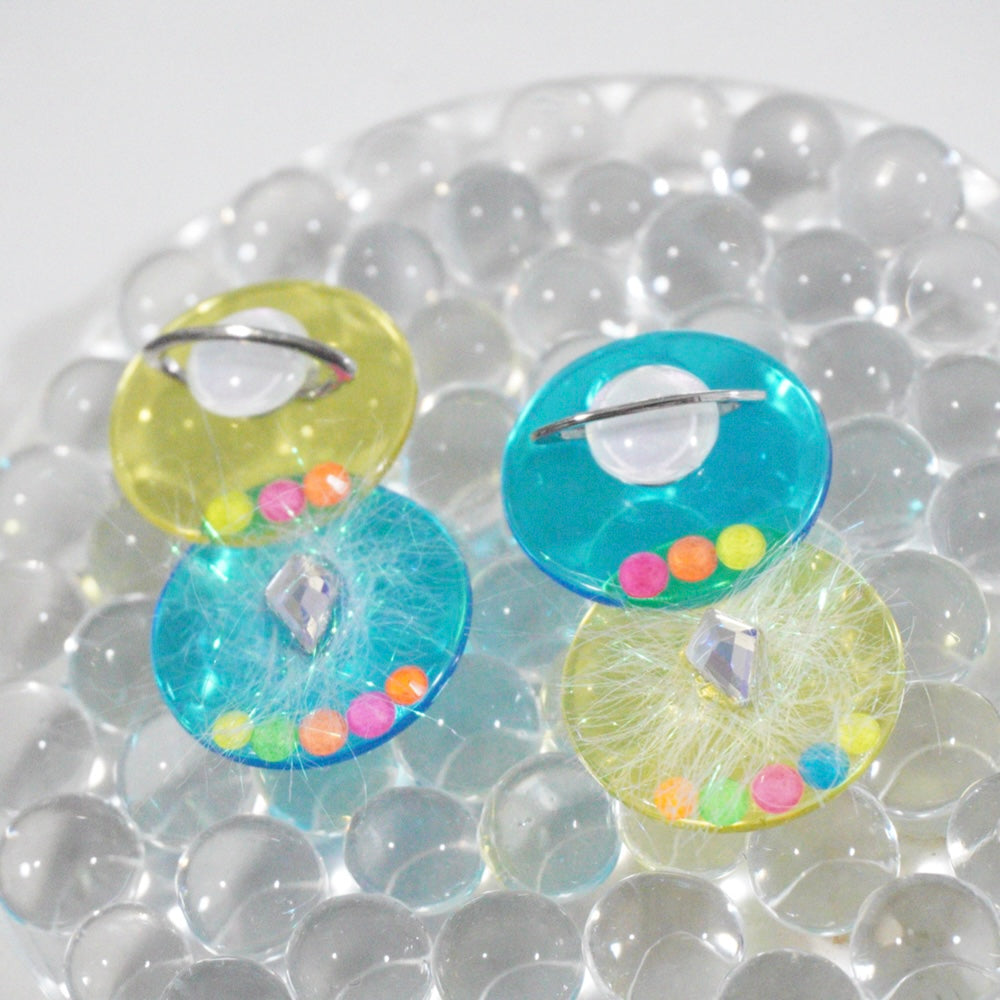 Cute Color Block Acrylic Earrings – Handmade Kawaii Handcrafted Jewelry