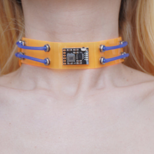 Futuristic Cyberpunk Neon Circuit Board Choker — Handmade Necklace, Available in Three Colors