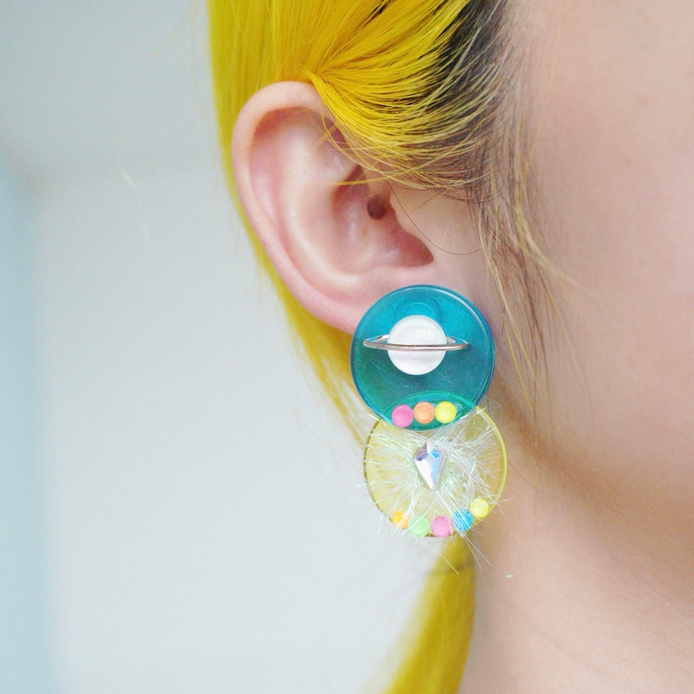 Cute Color Block Acrylic Earrings – Handmade Kawaii Handcrafted Jewelry