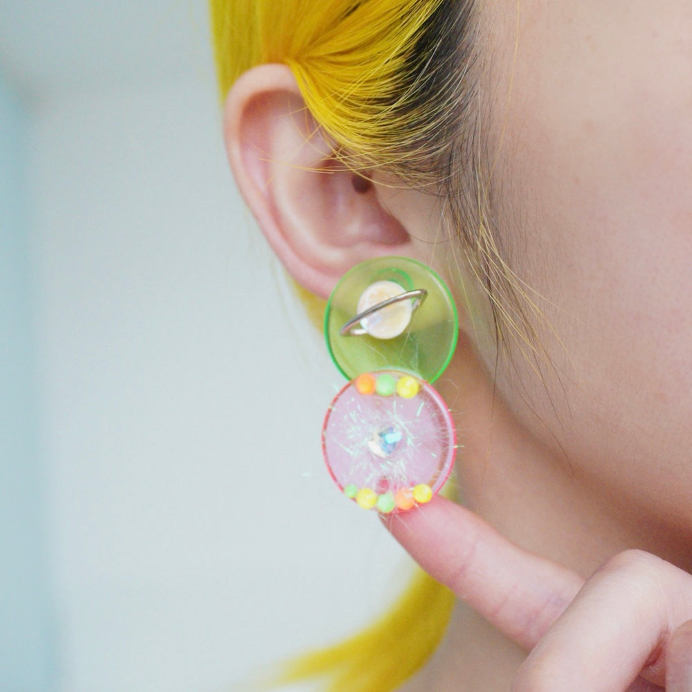 Cute Color Block Acrylic Earrings – Handmade Kawaii Handcrafted Jewelry