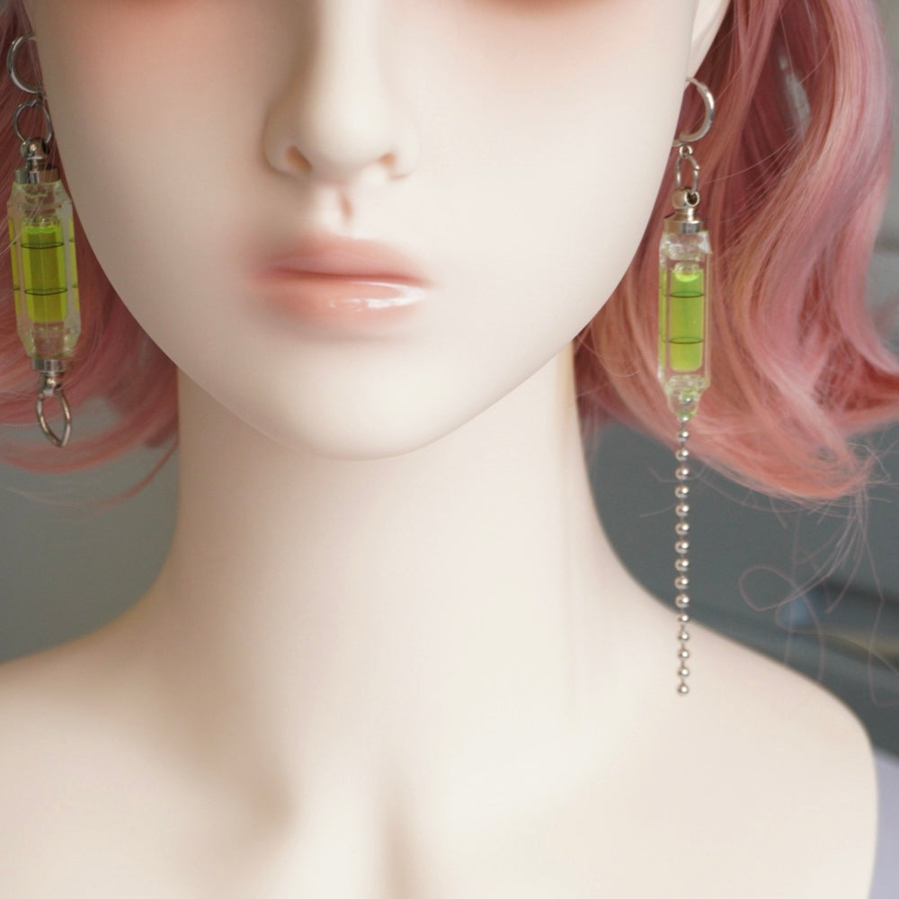 Futuristic Cyberpunk  Asymmetrical Level Earrings —Handmade Design Jewelry