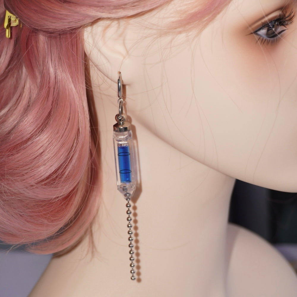 Futuristic Cyberpunk  Asymmetrical Level Earrings —Handmade Design Jewelry