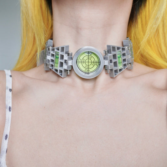 XZ003 Cyberpunk 3D Printed Handmade Level Silver Collar