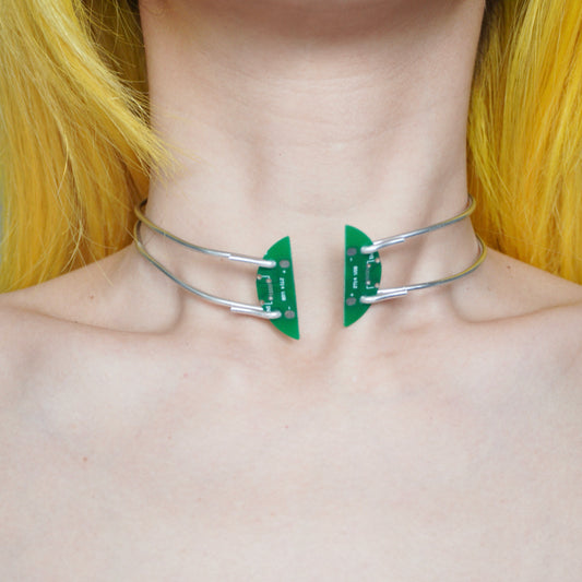 GP003 Electronic Chip Tassel Necklace (one -of-a-kind)