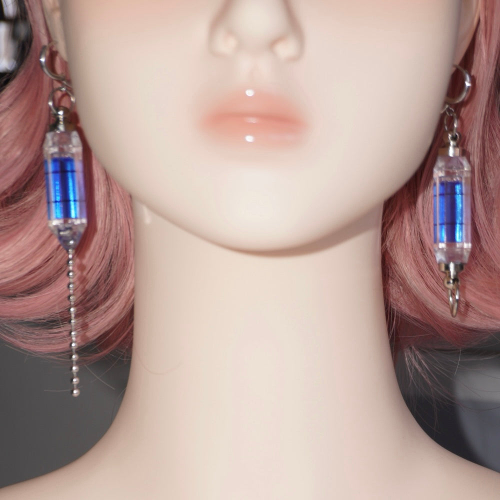 Futuristic Cyberpunk  Asymmetrical Level Earrings —Handmade Design Jewelry