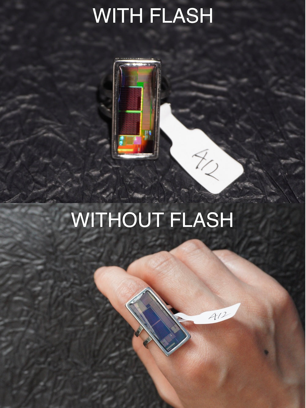 One-of-a-Kind Electronic Chip Ring — Rectangle