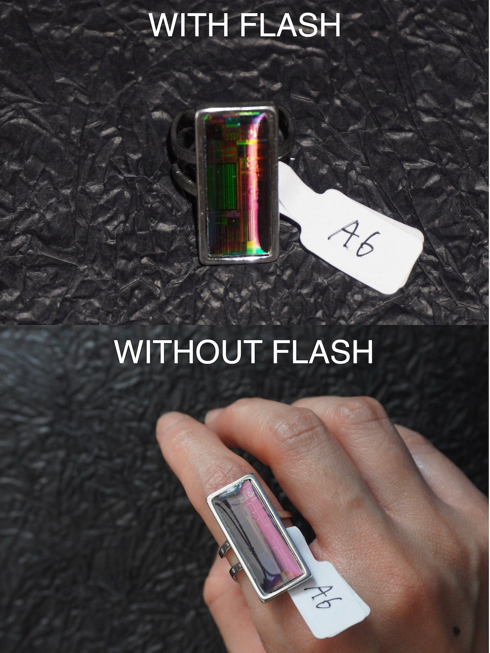 One-of-a-Kind Electronic Chip Ring — Rectangle
