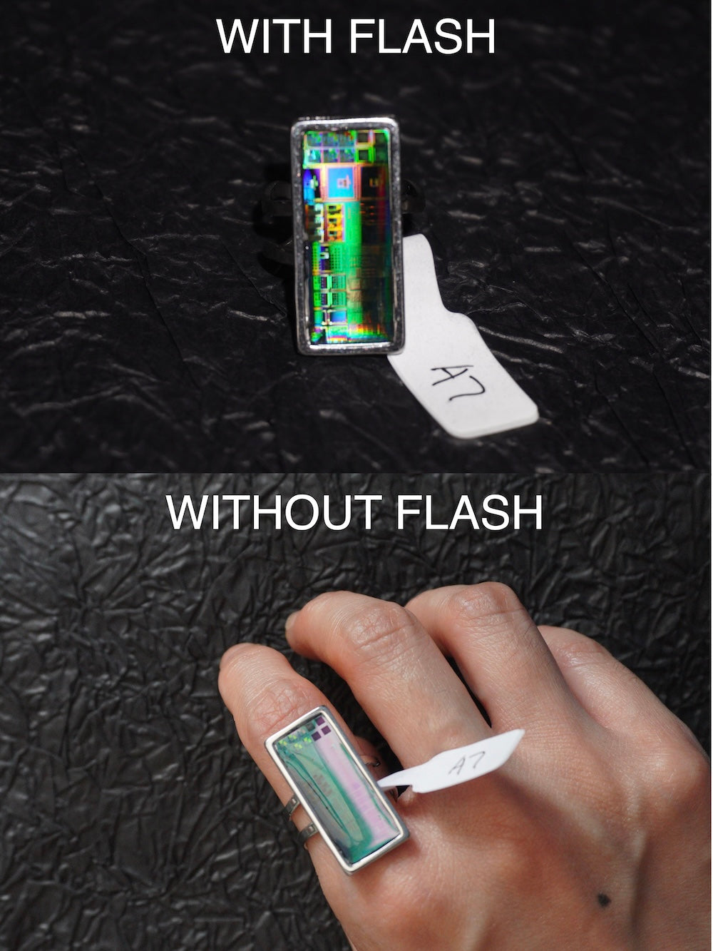 One-of-a-Kind Electronic Chip Ring — Rectangle