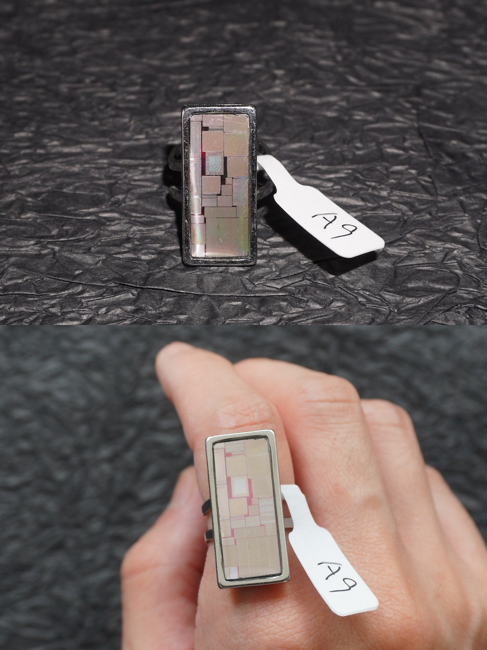One-of-a-Kind Electronic Chip Ring — Rectangle
