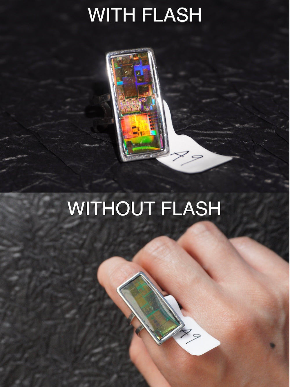 One-of-a-Kind Electronic Chip Ring — Rectangle
