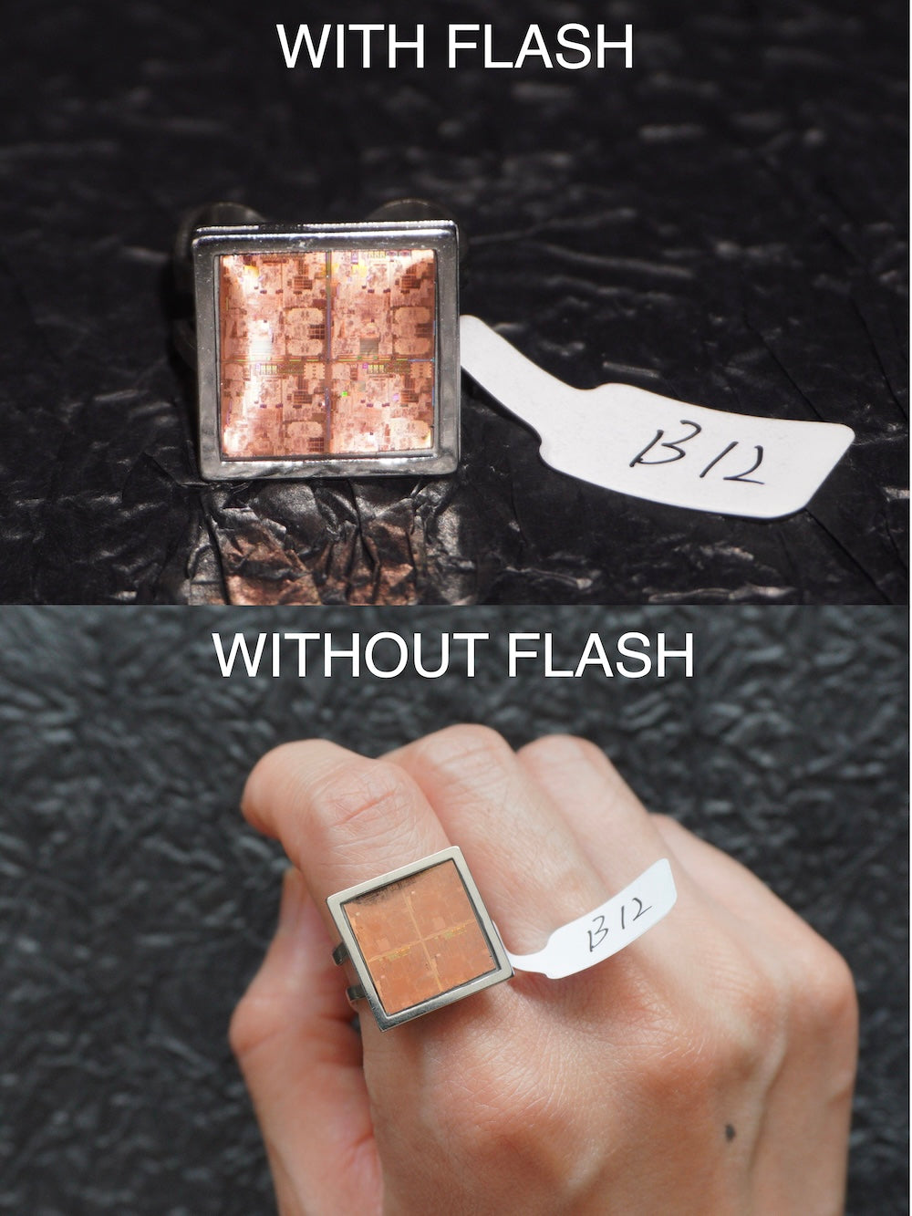 One-of-a-Kind Electronic Chip Ring — Square