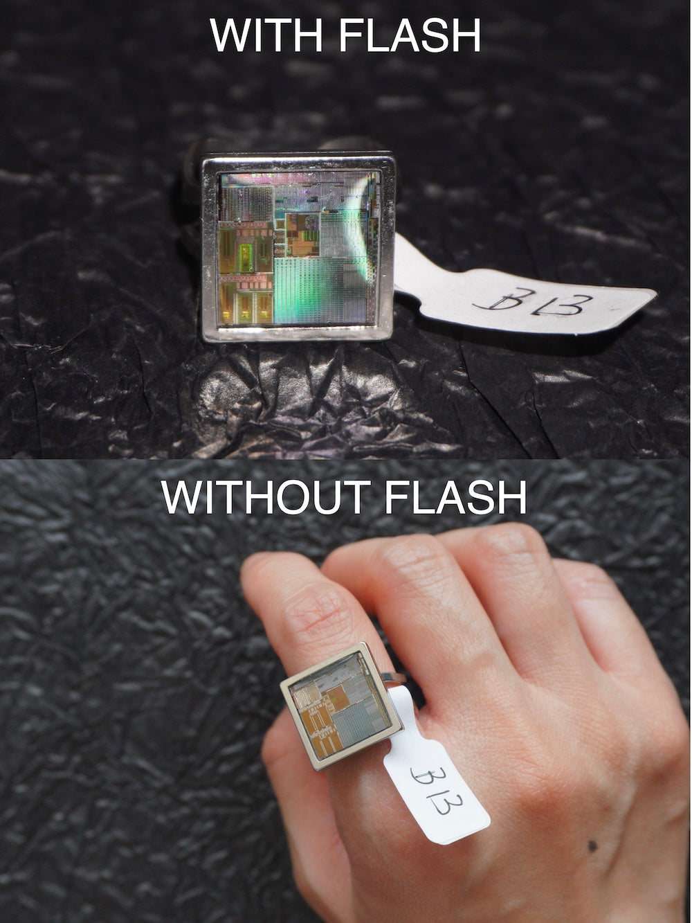 One-of-a-Kind Electronic Chip Ring — Square