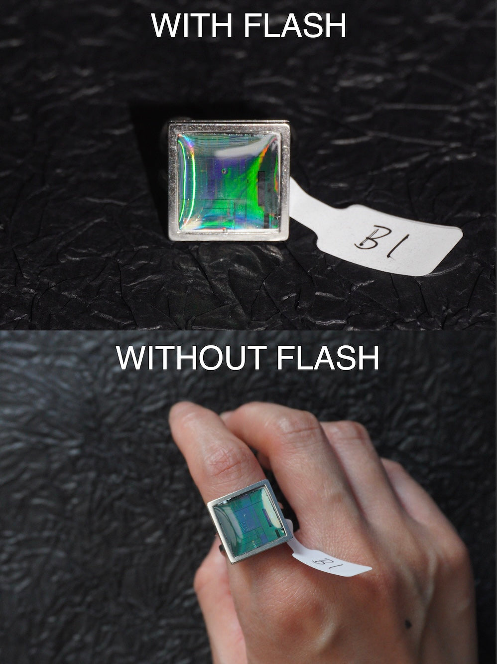 One-of-a-Kind Electronic Chip Ring — Square