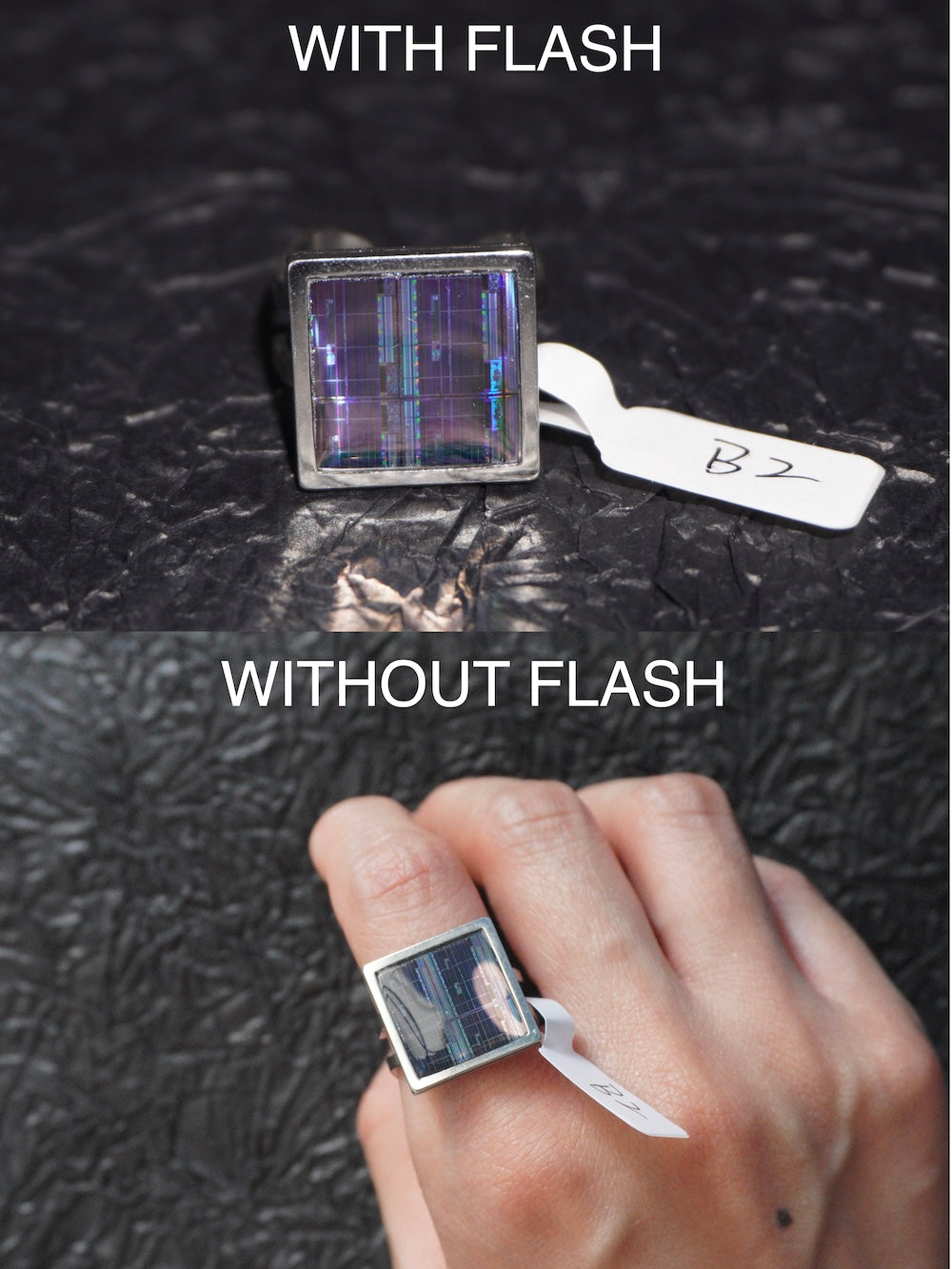 One-of-a-Kind Electronic Chip Ring — Square