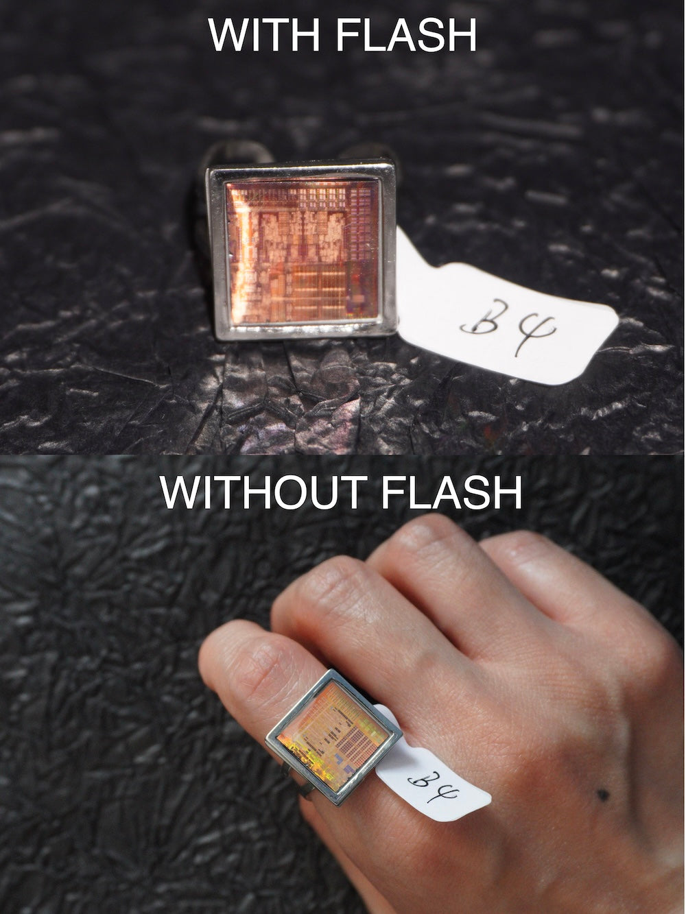 One-of-a-Kind Electronic Chip Ring — Square