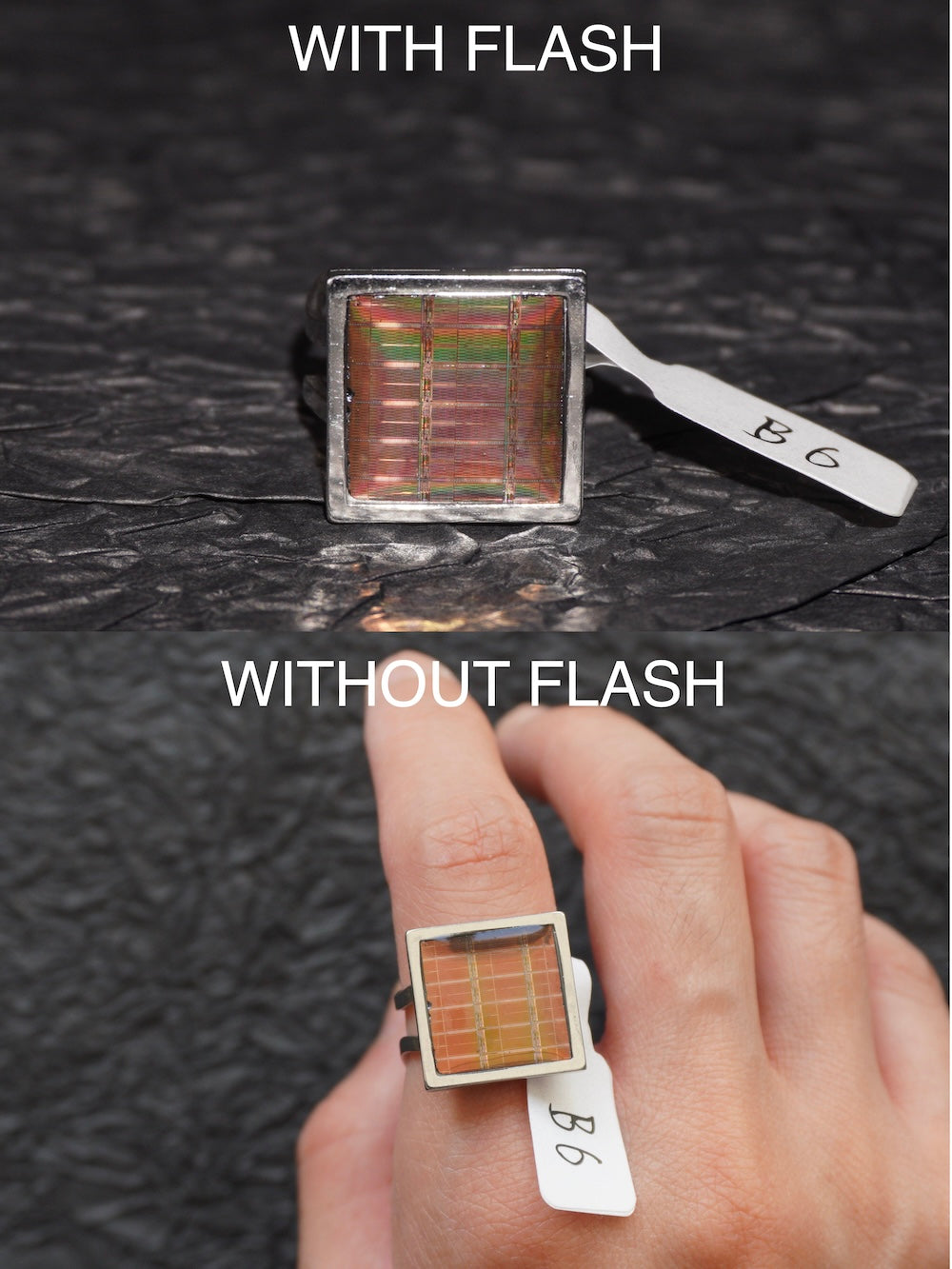One-of-a-Kind Electronic Chip Ring — Square