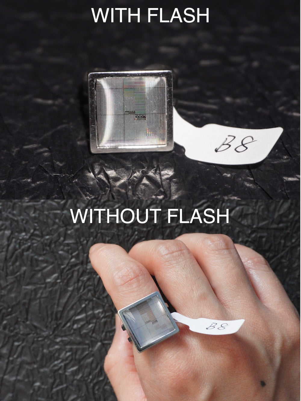 One-of-a-Kind Electronic Chip Ring — Square
