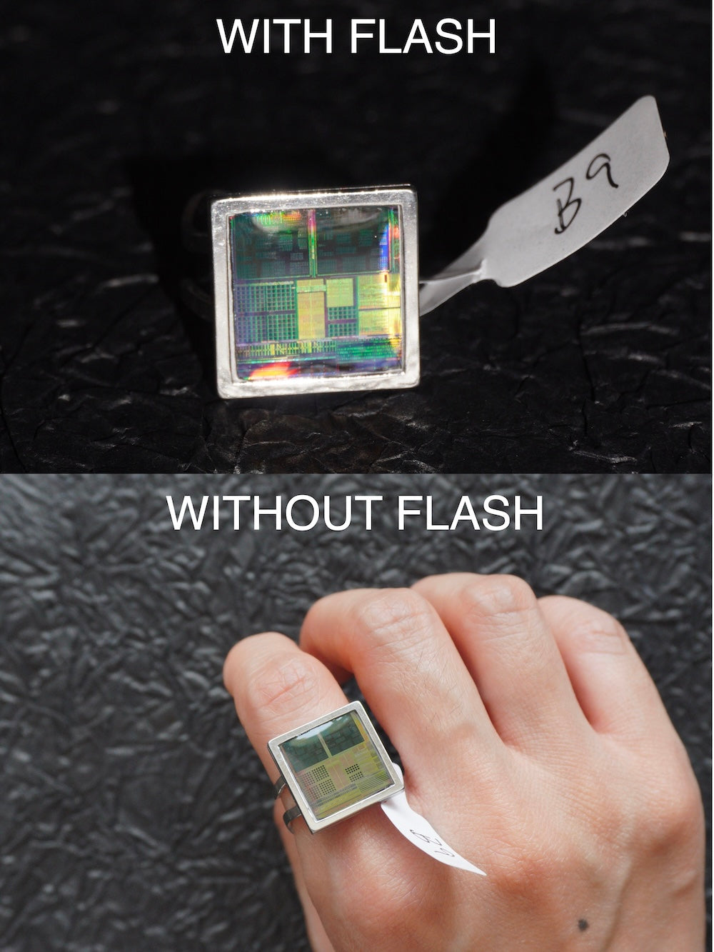 One-of-a-Kind Electronic Chip Ring — Square