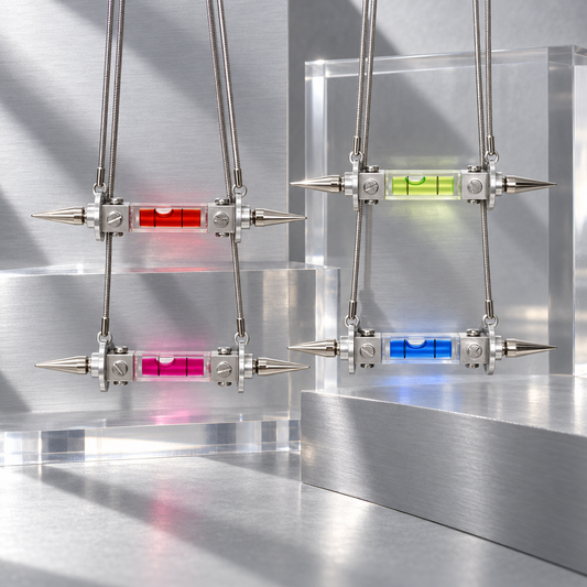 Spike Spirit Level Necklace | Futuristic Cyberpunk Statement Jewelry (4 Colours)