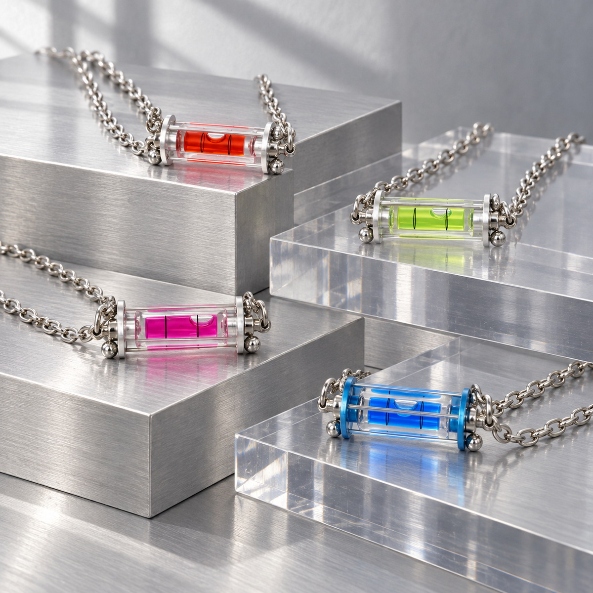 Mechanical Spirit Level Choker | Futuristic Cyberpunk Statement Necklace(4 Colours)