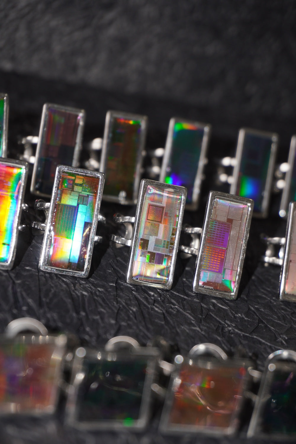 One-of-a-Kind Electronic Chip Ring — Rectangle