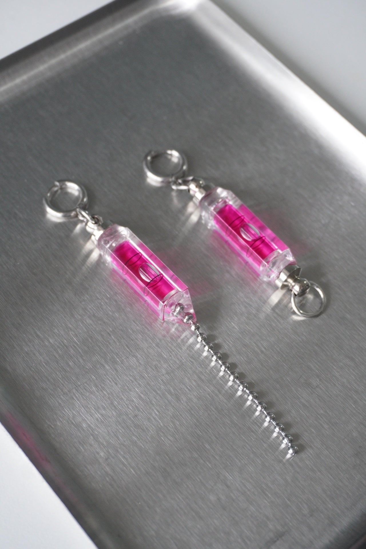 SPE001 Horizontal Asymmetrical Futuristic Earrings(Stainless Steel Earrings)