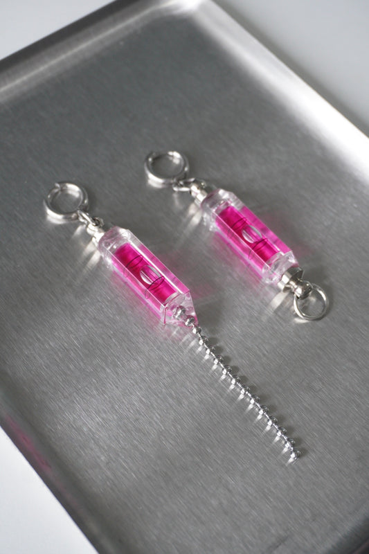 SPE001 Horizontal Asymmetrical Futuristic Earrings(Stainless Steel Earrings)