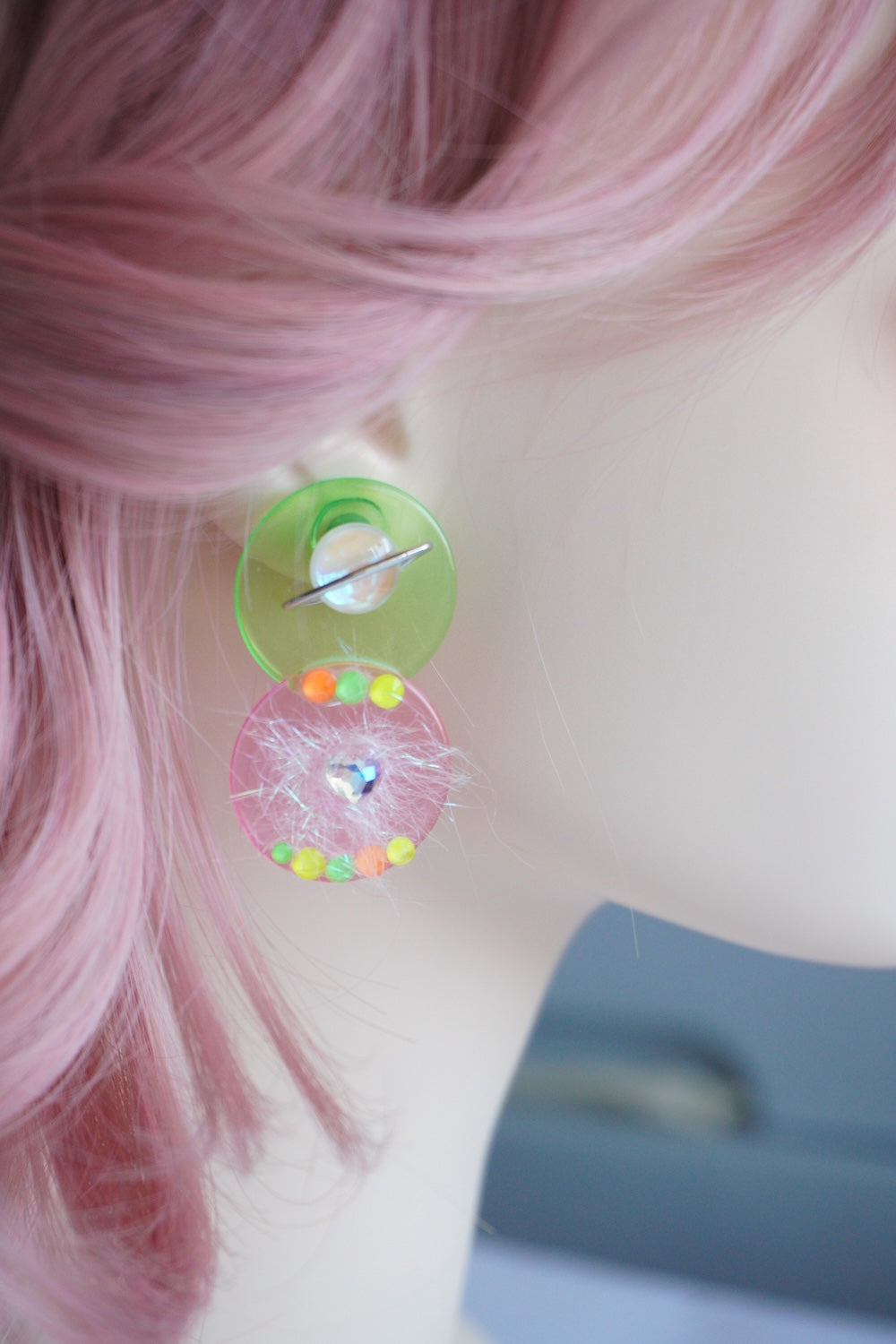 Cute Color Block Acrylic Earrings – Handmade Kawaii Handcrafted Jewelry