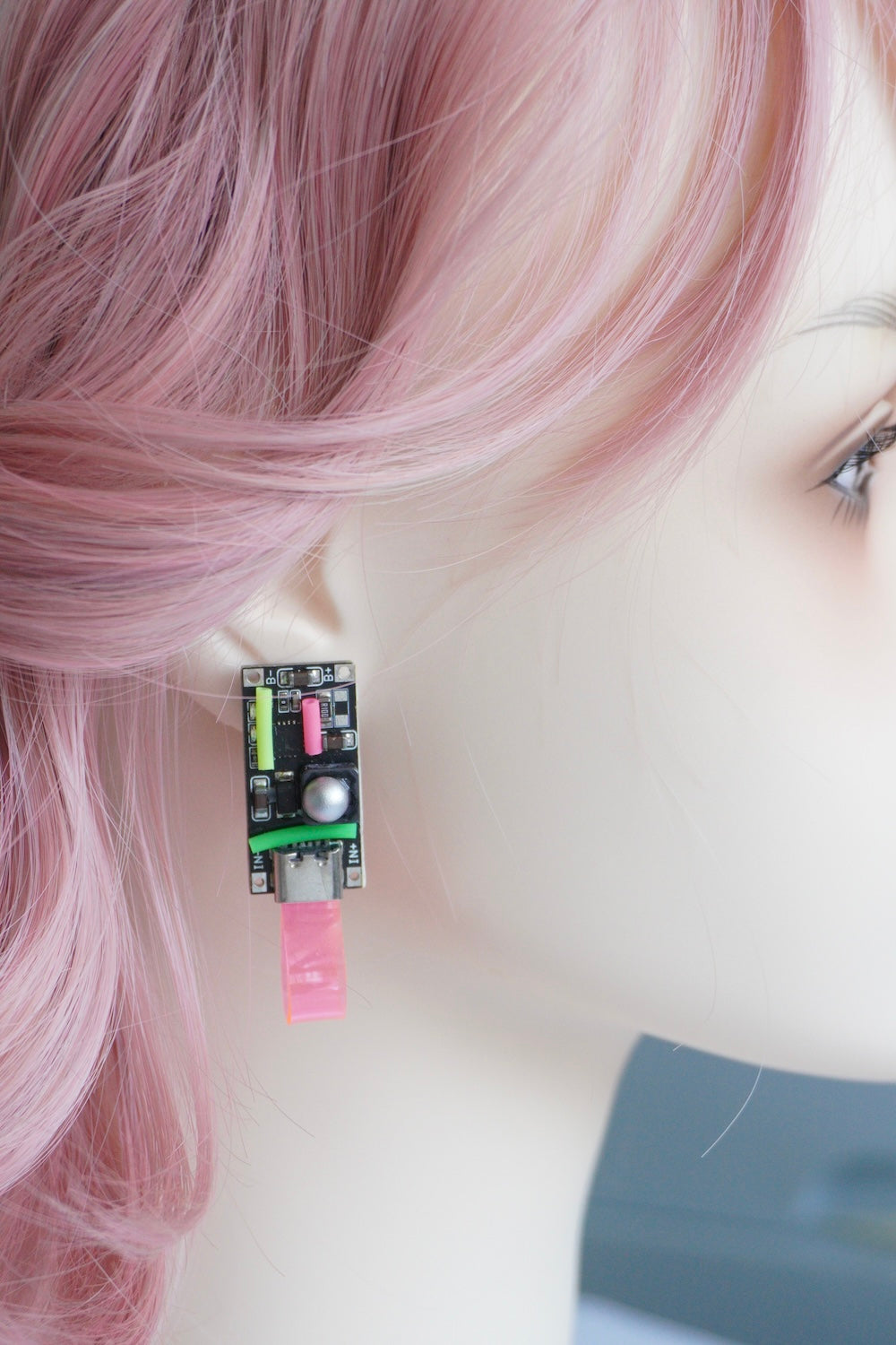 DZE002 Circuit Board Neon Fluorescent Earrings(Stainless Steel Earrings)