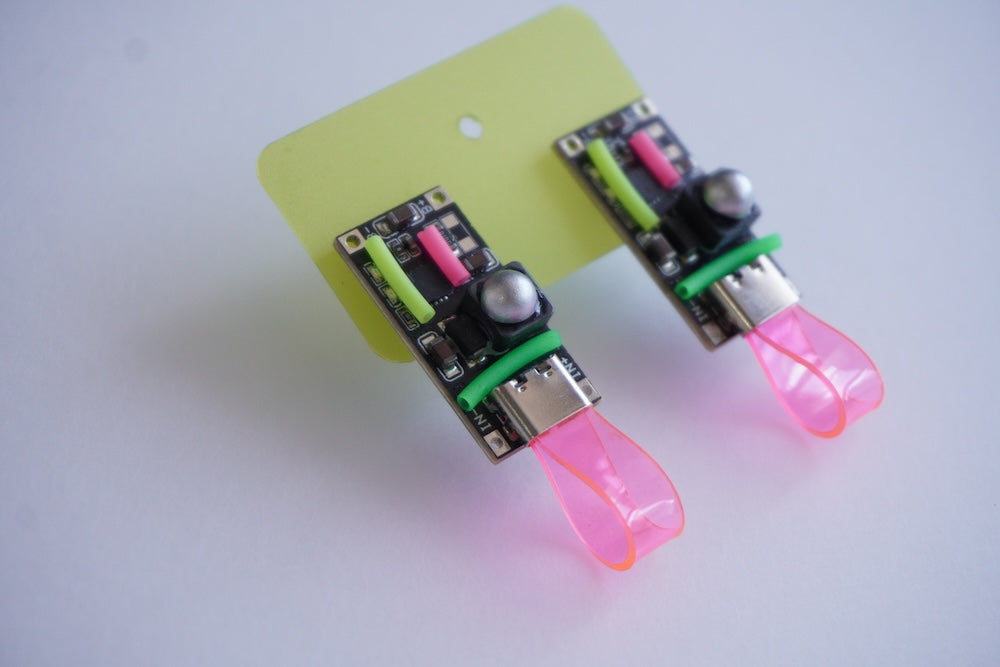 DZE002 Circuit Board Neon Fluorescent Earrings(Stainless Steel Earrings)