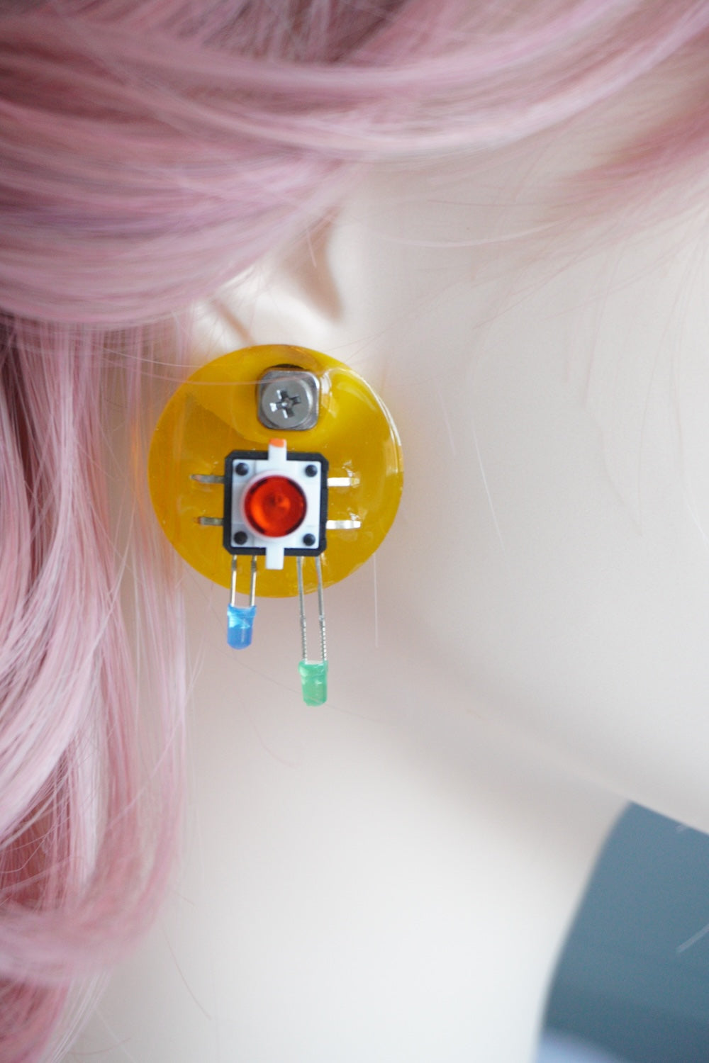 DZE003 Jelly Bubble Electronic Component Earrings(Stainless Steel Earrings)
