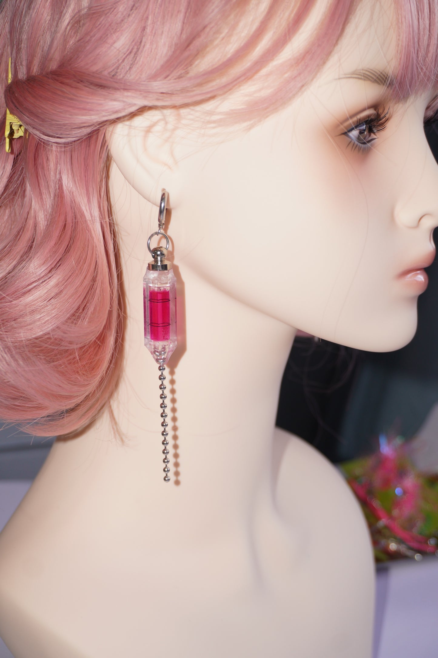 SPE001 Horizontal Asymmetrical Futuristic Earrings(Stainless Steel Earrings)