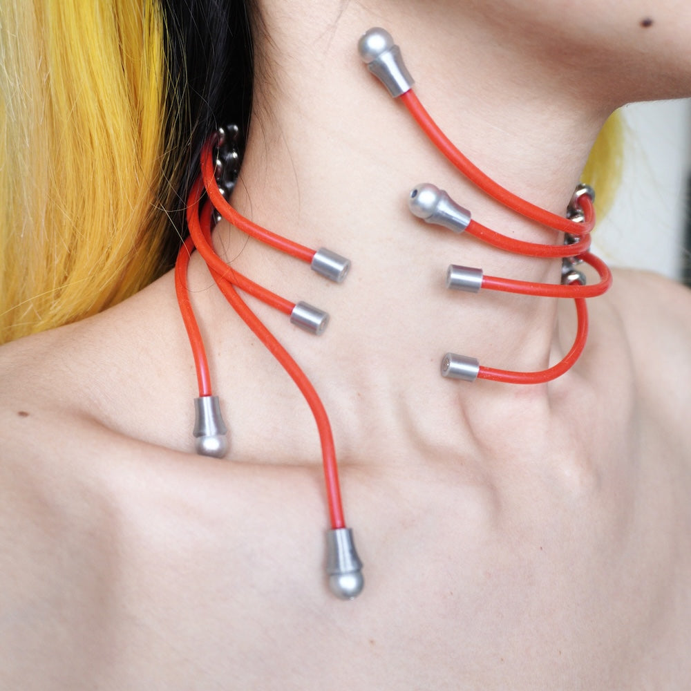 DZ013 Custom Edition Cyberpunk Magnetic Multi-Layer Necklace Detachable Main Body for Customizable Styling