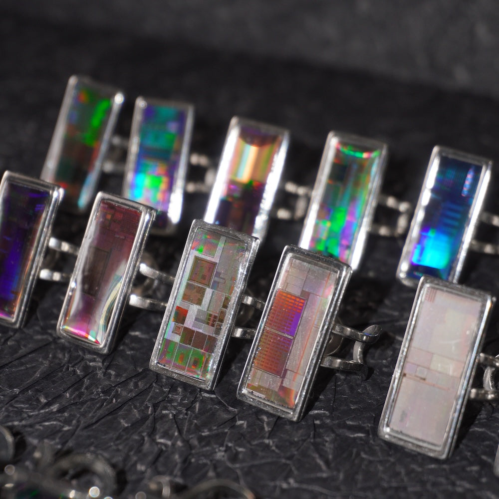 One-of-a-Kind Electronic Chip Ring — Rectangle