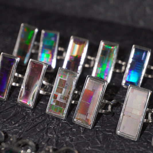 One-of-a-Kind Electronic Chip Ring — Rectangle